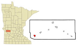 Location of Appleton within Swift County, Minnesota
