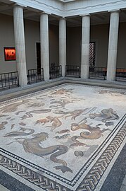 Roman courtyard and Oceanus mosaic