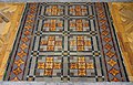 Tiling with plain and Encaustic tiles arranged in geometric patterns, surrounded by parquet floor, the Chapel, Liverpool Royal infirmary