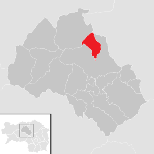 Lage der Gemeinde Vordernberg im Bezirk Leoben (anklickbare Karte)