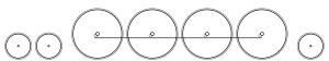 Diagram of two small leading wheels, four large driving wheels joined with a coupling rod, and a single small trailing wheel