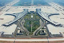 Chengdu Tianfu International Airport main building and runways.