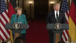 Merkel and Trump at a press conference together