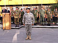 Bryant reviews international troops at his NATO KFOR Installation.