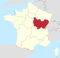 Lage der Region Bourgogne-Franche-Comté in Frankreich