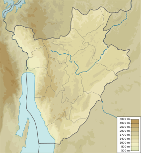 Map showing the location of Rusizi National Park
