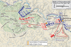 III Corps and the rest of the Army of the Potomac positions May 3 through 6.