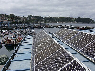 solar PV system at a port warehouse in Galicia
