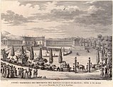 c. 1802 engraving of the plundered art being paraded through Paris, including the Horses of Saint Mark at center