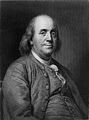 H.B.Hall engraving of Joseph-Siffred Duplessis portrait of an older Benjamin Franklin used on the current $100 bill since series of 1996.