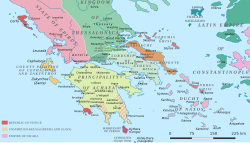 The Principality of Achaea and the other Greek and Latin states of southern Greece, c. 1210