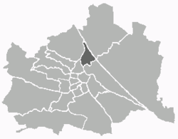 Location of the district within Vienna