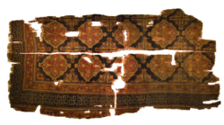 Carpet fragment from Eşrefoğlu Mosque, Beysehir, Turkey. Seljuq Period, 13th century.