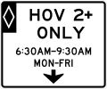 R3-14a HOV lane operation (overhead)