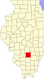 Map of Illinois highlighting Marion County