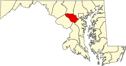 Karte von Howard County innerhalb von Maryland