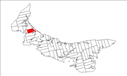 Map of Prince Edward Island highlighting Lot 12