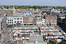 Market square in Cambridge, Cambridgeshire, England