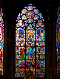 Central window behind the altar, "The risen Christ appears to the Apostles", by Gaspard Gsell