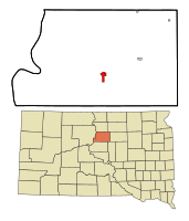 Location in Potter County and the state of South Dakota