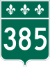 Route 385 marker