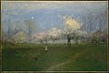 Spring Blossoms, Montclair, New Jersey, oil and crayon or charcoal on canvas, c.1891