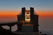 The TNG (Telescopio Nazionale Galileo) is a 3.58-meter Italian telescope, located at the "Roque de los Muchachos" Observatory on the island of La Palma in the Canary Islands, Spain.