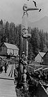 Tlingit totem pole in Ketchikan, Alaska, circa 1901.