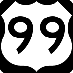 Straßenschild des U.S. Highways 99