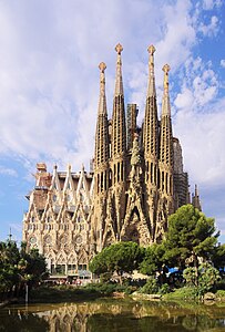 Nativity Façade of Sagrada Família basilica in Barcelona