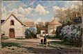 Scenery outside Paris with woman and animals Finnish National Gallery