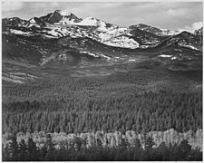 Longs Peak from Road as photographed by Ansel Adams in 1941.