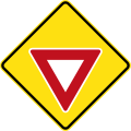 (W3-202) Give Way Sign ahead (used in New South Wales)