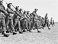 Members of the 9th Division parade at Gaza Airport in late 1942.