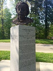 Bust of Albert Einstein, who lived in Princeton from his flight from Germany in 1933 until his death in 1955
