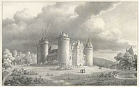 Château de Bonneval, lithograph by C. Motte from a drawing by Renoux