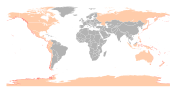 Countries with coastal areas that were at risk (in pink).
