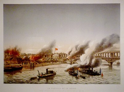 The French Army enters the city via the Porte de Saint Cloud, pushing east