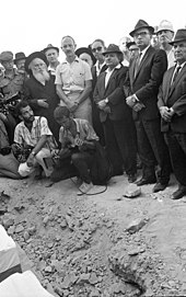 Funeral to the human remains unearthed at Masada, 1969