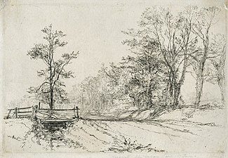 etching: Whitlingham Lane by Trowse