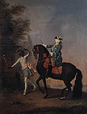 Georg Christoph Grooth, The Empress Elizabeth of Russia on Horseback, Attended by a Page (1743)
