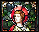 Stained glass window in St. Aidan's Cathedral, Ireland