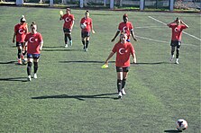 Fatih Vatan Spor women's football players on Republic Day (2018)
