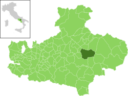 Location of Guardia Lombardi in the Province of Avellino