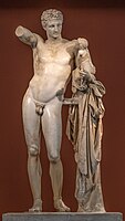 Hermes and the Infant Dionysos, possibly an original by Praxiteles, 4th century