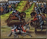 15th century miniature from a Histoires de Troyes; Theseus is shown as a contemporary knight.