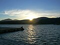 Sunset from a dock in Itea, Greece.