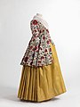 Dress c. 1750–1800, wool and chintz.