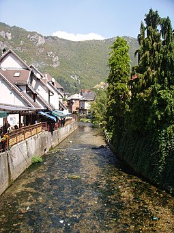 Lašva River in the city centre of Travnik