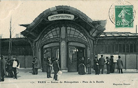 Bastille métro pavilion entrance (demolished in 1962)